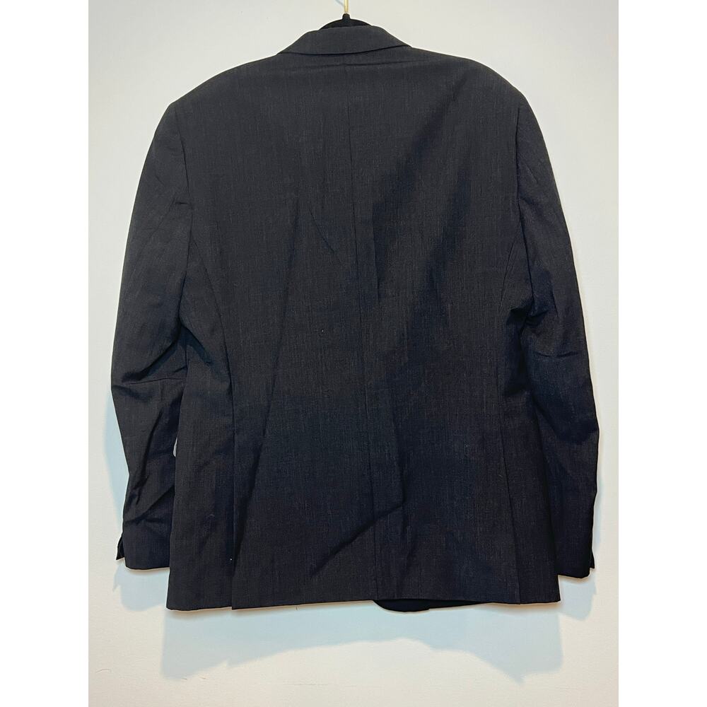 Promto Uomo Suit‎ Jacket Blazer Wool Charcoal Grey Mens Size 42 Long 36 Waist - Picture 2 of 7